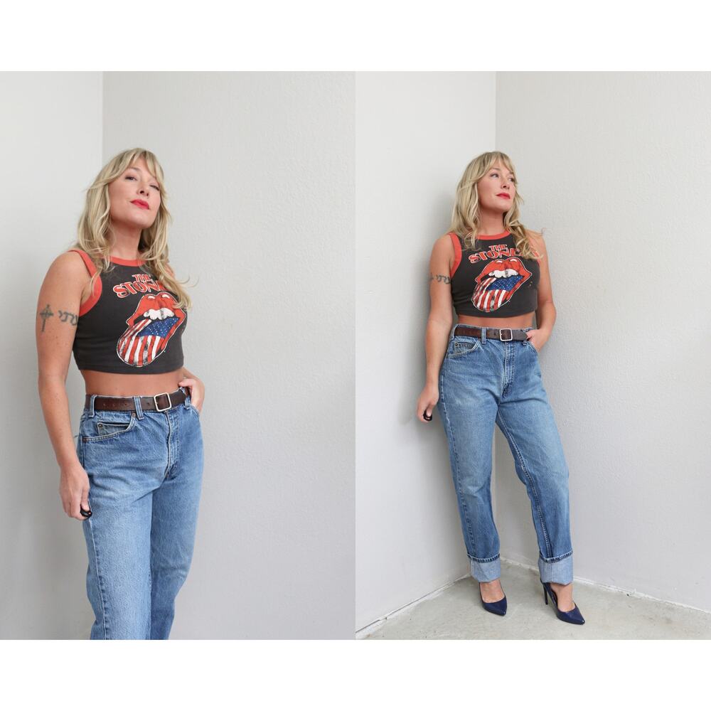 1980's Vintage Levi's 505 Orange Tag Faded Jeans ~ Women's MD LG ~ 34" 35" Waist